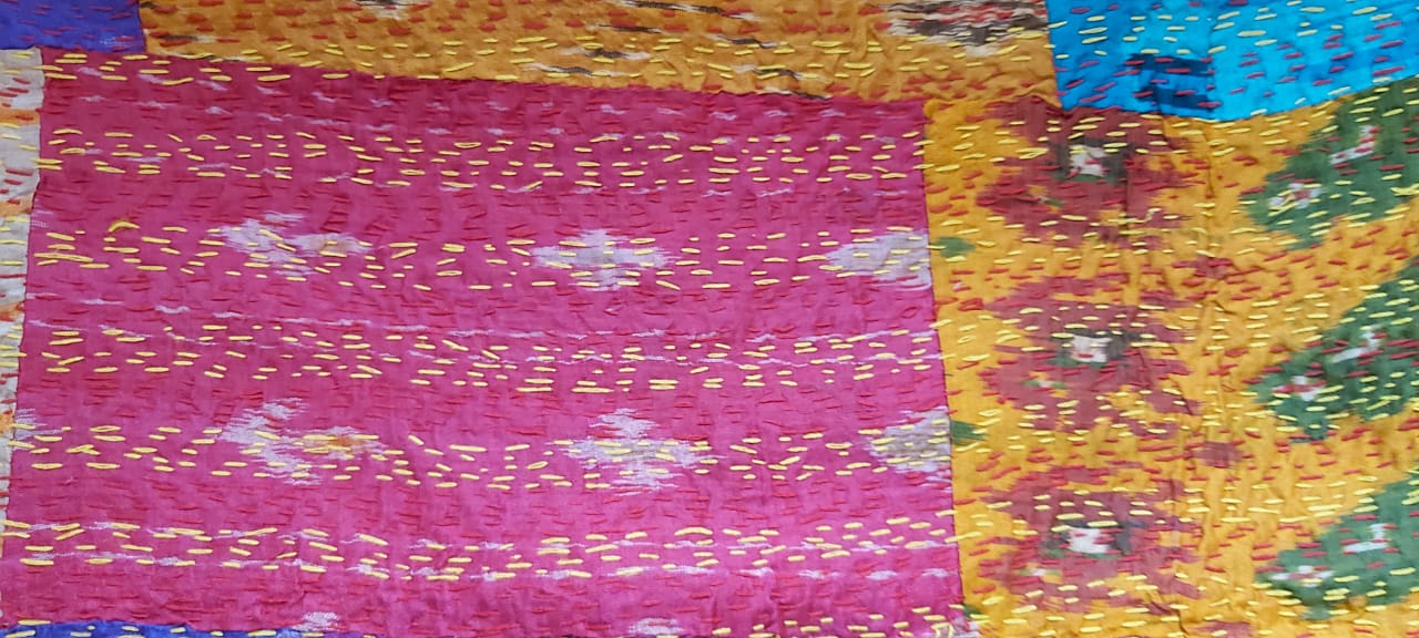 Kantha Stitched Sari and Embroidery
